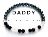 Morse Code Bracelet Set, Daddy, Master, Sir, Angel