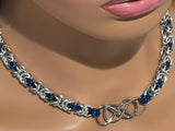 Double Rope Infinity Chainmaille Collar, with Earrings, 24-7 Wear, Locking Options