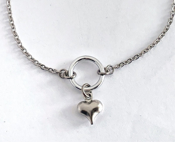 Anklet or Bracelet, O Ring w/ Heart