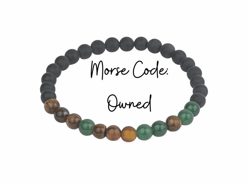 Morse Code Bracelet Set, Daddy, Owned, Submissive, Master