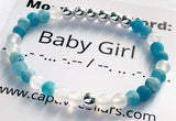 Morse Code Bracelet Set, Daddy, Master, Sir, Baby Girl