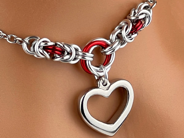 Chainmaille Lovers O Knot Heart