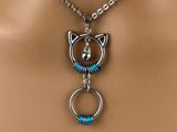 Submissive Day Collar Kitten Morse Code, Locking Option - 24/7 Wear