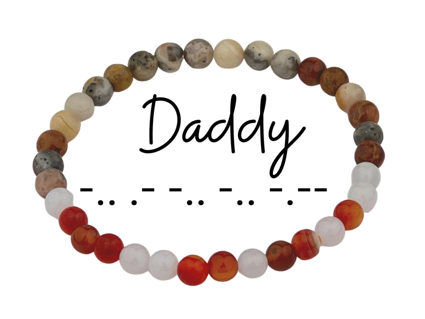 Morse Code Bracelet Set, Daddy, Baby girl