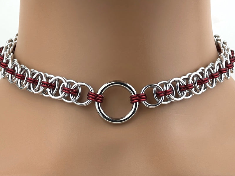 Chainmaille BDSM O Ring Day Collar 24/7 Wear