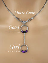 Morse Code Submissive Collar, Celtic Rope Knot, "Good Girl" Locking Option - 24/7 Wear