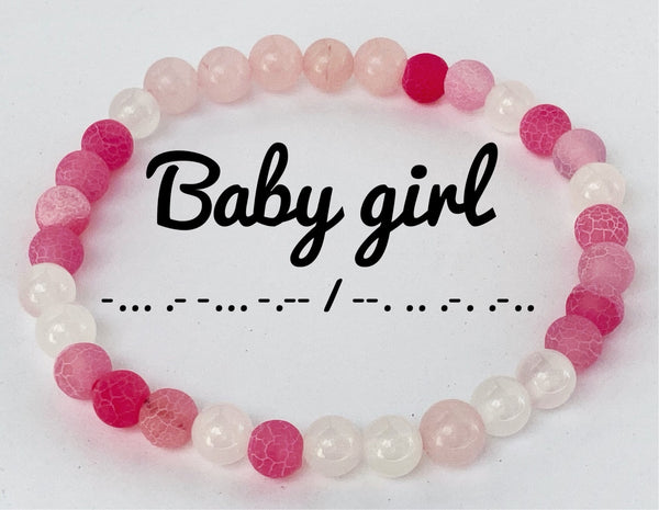 Morse Code Bracelet Set, Daddy, Master, Sir, Baby Girl