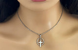 Cross Religious Submissive Day Collar, BDSM O Ring - 24/7 Wear Locking Options