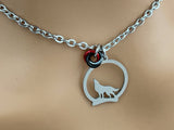 Wolf and Lovers O Knot Necklace, Gift for Him, Daddy Dom- 24/7 Wear Non-Tarnish