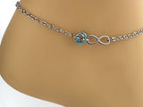 Anklet or Bracelet Infinity with Lovers O Ring
