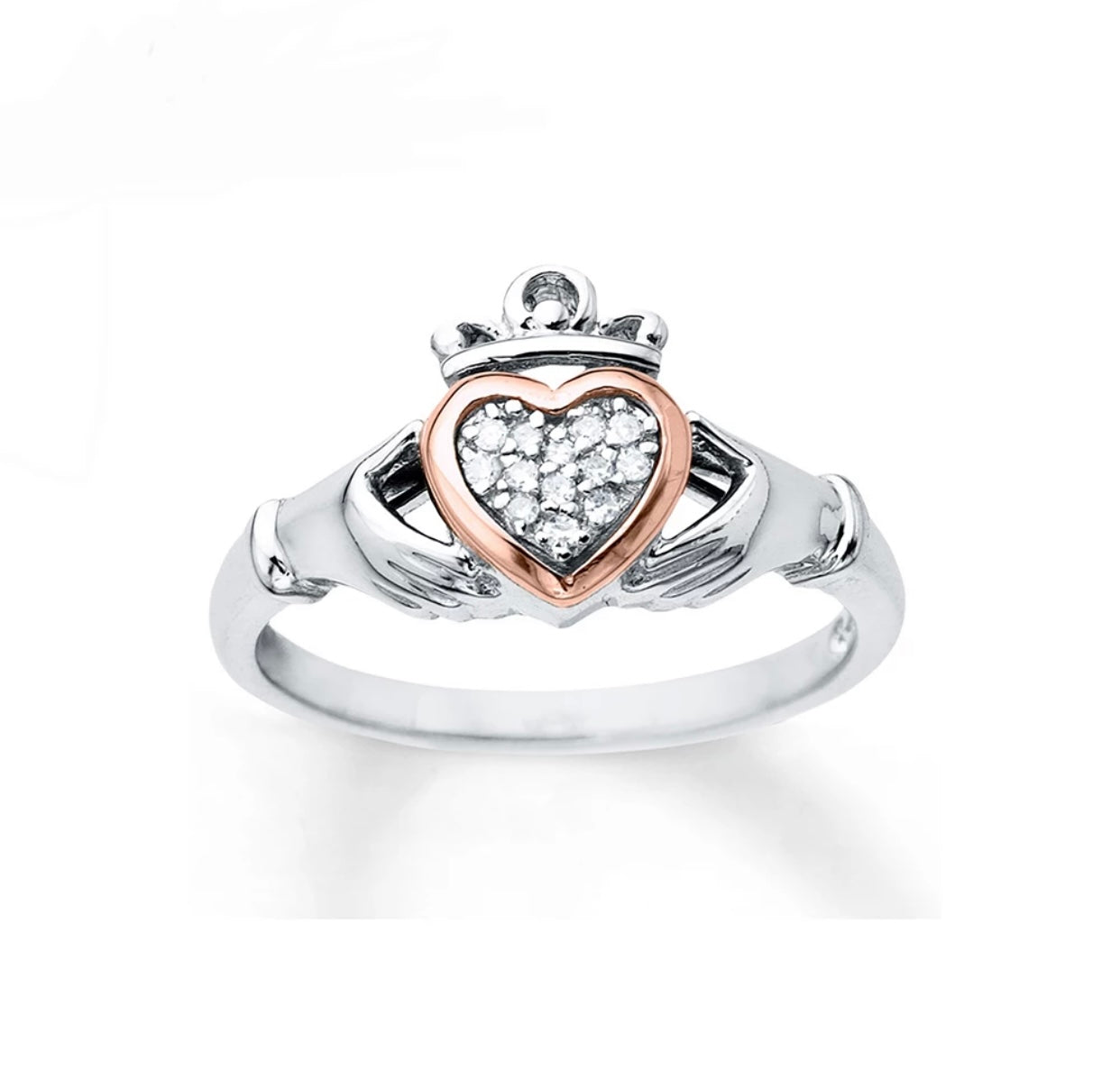 Gorgeous Claddagh Ring with 9K Rose Gold Heart – Captive Collars