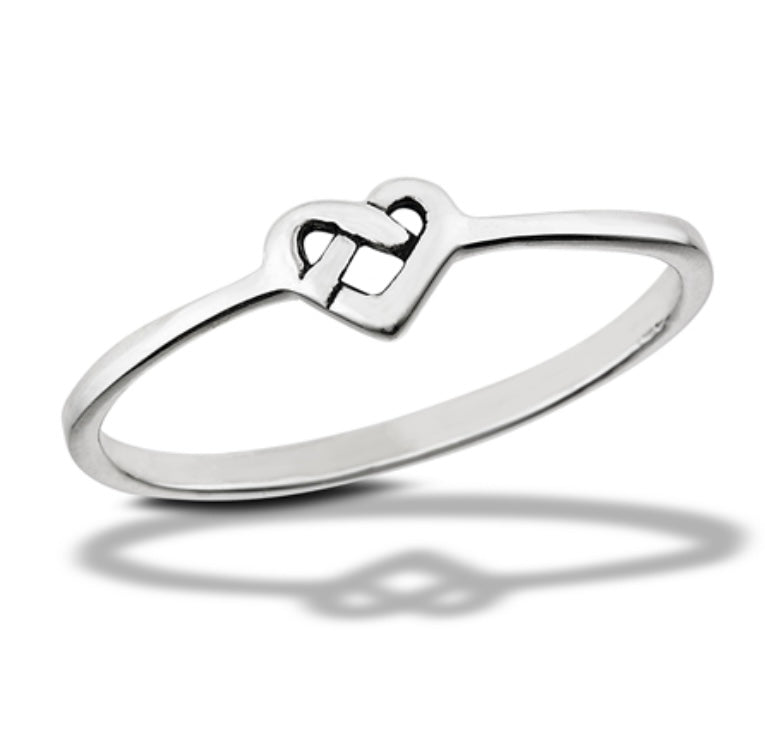 Sterling Silver Celtic Heart Knot Ring