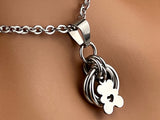 Teddy Bear O Ring Necklace- 24/7 Wear, Locking Option