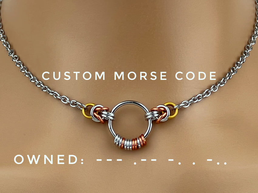 Morse Code BDSM O Ring Chainmaille