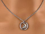 Sterling Silver O w/ Bunny on Moon