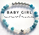 Morse Code Bracelet Set, Daddy, Master, Sir, Baby Girl