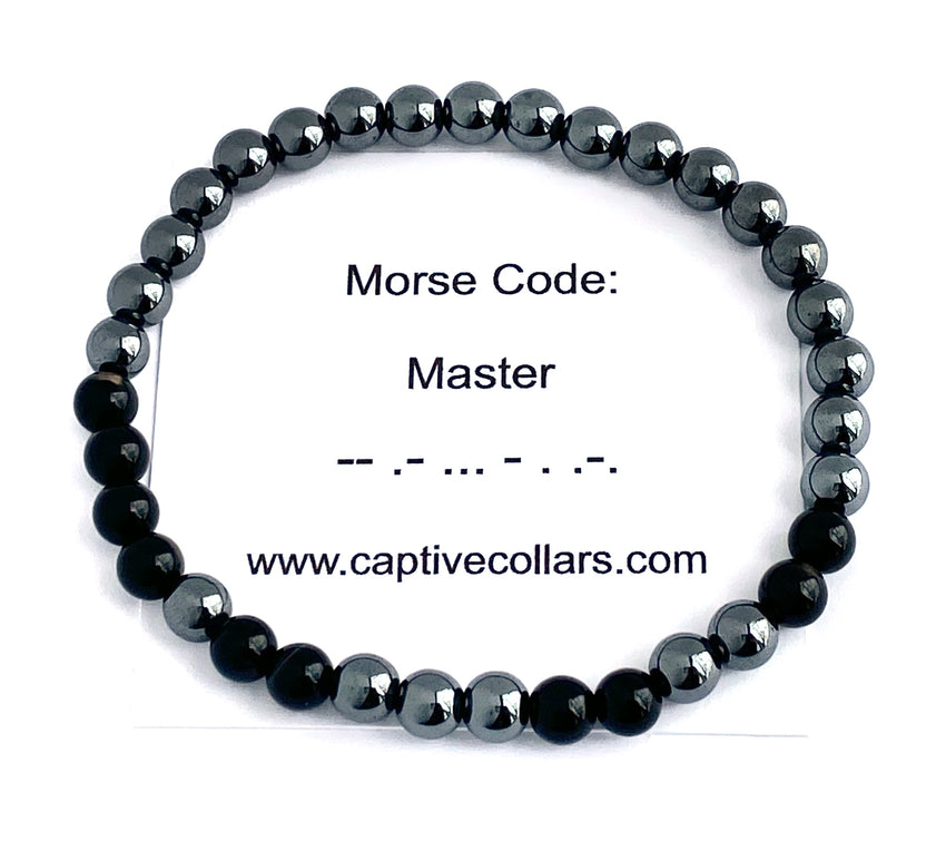 Morse Code Bracelet Set, Daddy, Master, Sir, Angel