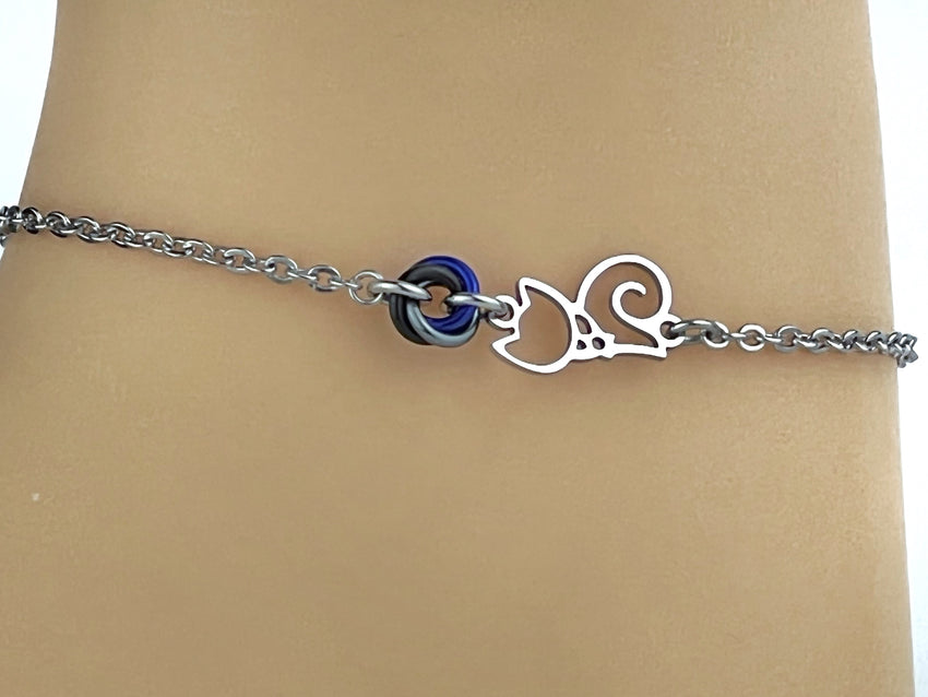 Anklet Kitten with Lovers O Ring