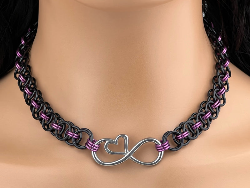 Chainmaille Infinity Heart Day Collar 24/7 Wear