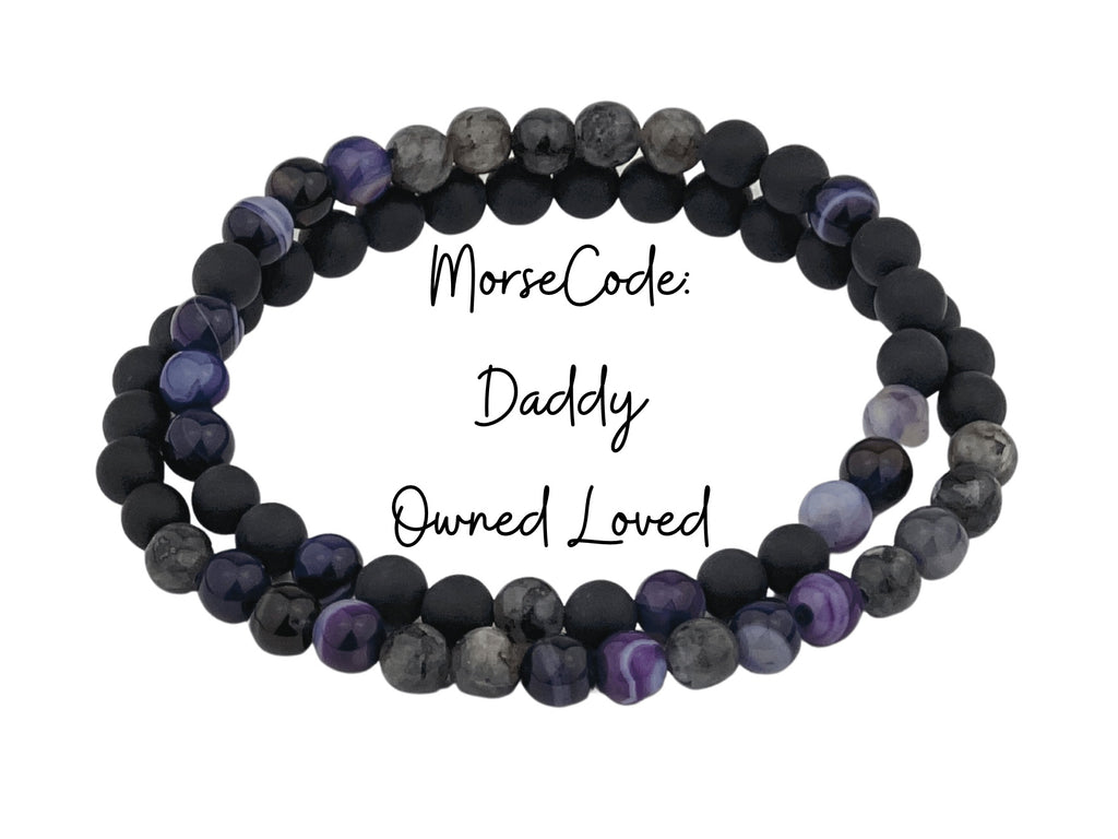 Men's black bead bracelet - personalised – Ivy & Gold Bracelets