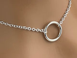Sterling Silver Protection BDSM O Ring Collar, Locking Option, 24/7 Wear