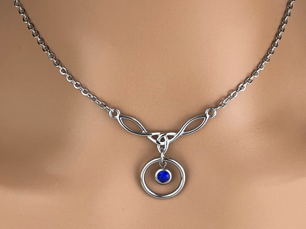 Celtic Knot with Birthstone BDSM O Ring, Locking Option - 24/7 Wear
