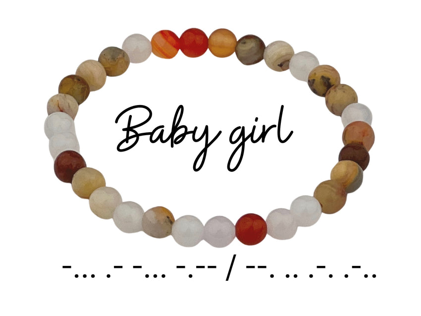 Morse Code Bracelet Set, Daddy, Baby girl