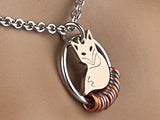 Rose Gold Morse Code BDSM O Ring with Fox, Locking Options - 24/7 Wear