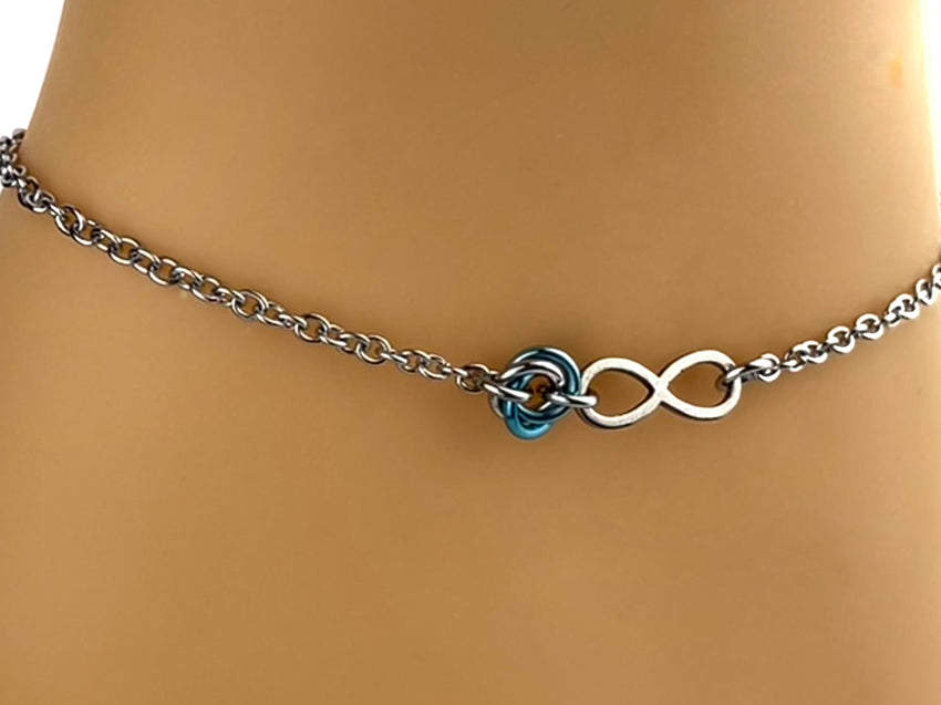 Anklet or Bracelet Infinity with Lovers O Ring