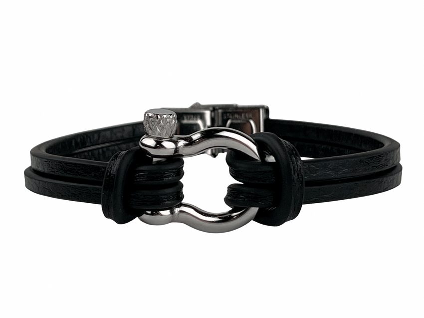 Leather Shackle Men's Bracelet