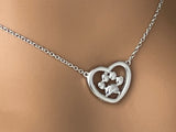 Sterling Silver Heart with Paw Print 24/7 Wear